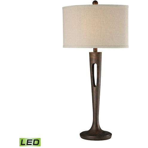 Martcliff 35 inch 9.50 watt Burnished Bronze Table Lamp Portable Light in LED, 3-Way