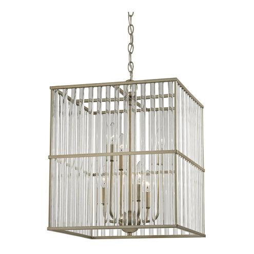 Salem 6 Light 16 inch Aged Silver with Clear Chandelier Ceiling Light