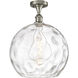 Edison Athens Water Glass 1 Light 13 inch Brushed Satin Nickel Semi-Flush Mount Ceiling Light