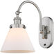 Franklin Restoration Cone LED 8 inch Brushed Satin Nickel Sconce Wall Light in Matte White Glass