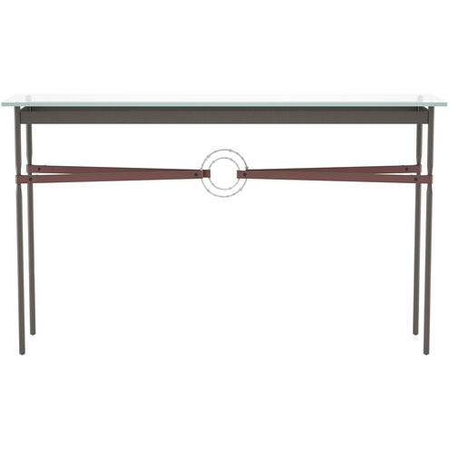 Equus 54 X 14 inch Dark Smoke and Vintage Platinum Console Table in Leather British Brown, Dark Smoke/Vintage Platinum