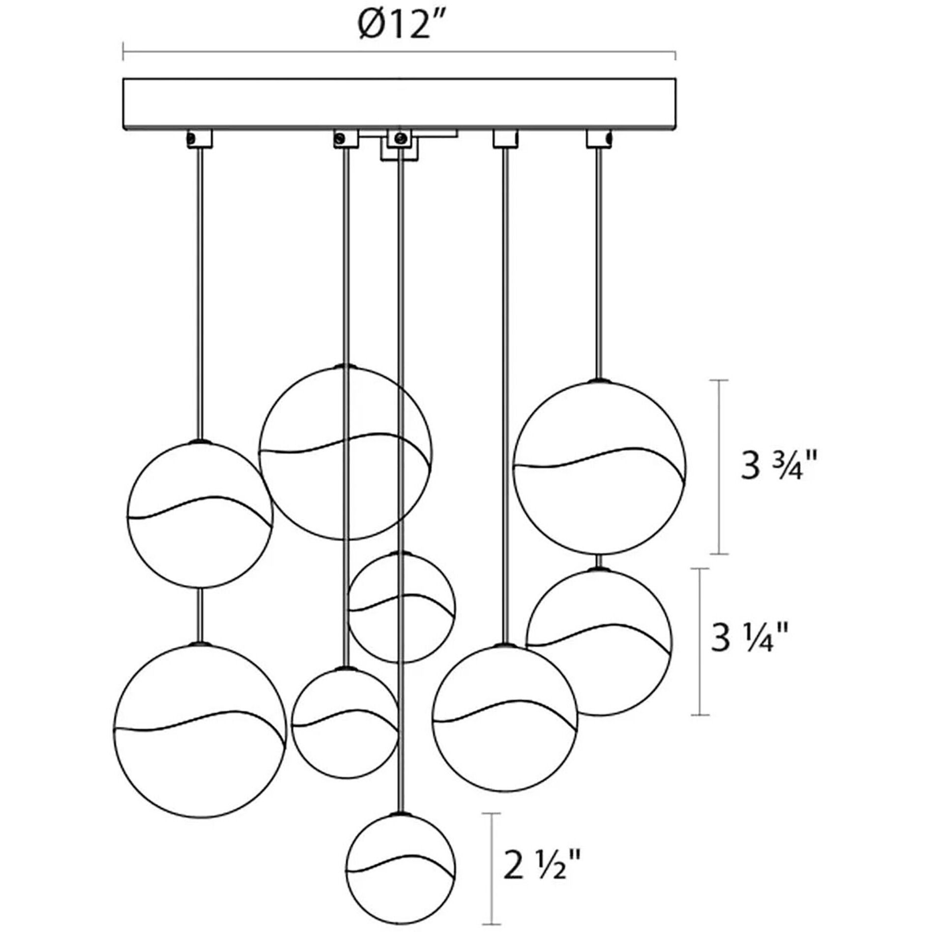 Grapes LED 13.75 inch Satin Nickel Cluster Pendant Ceiling Light in Large
