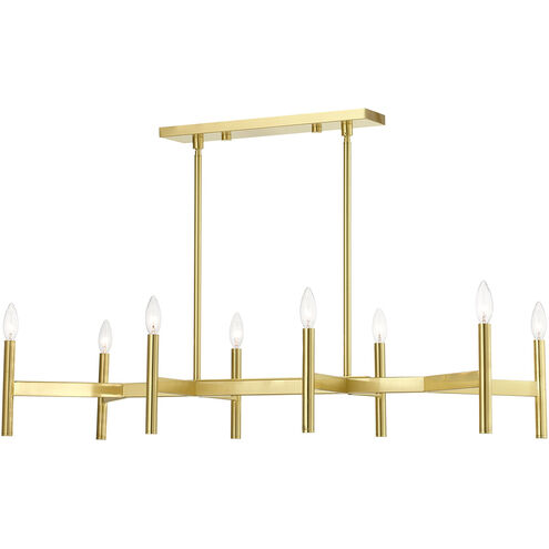 Copenhagen 8 Light 40 inch Satin Brass Linear Chandelier Ceiling Light