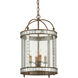 Bering 4 Light 13 inch Harlow Silver Leaf/Antique Mirror Chandelier Ceiling Light, Small