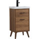 Boise 18 X 18 X 33 inch Walnut Brown and Black Vanity Sink Set