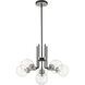 Parsons 6 Light 27 inch Matte Black and Brushed Nickel Chandelier Ceiling Light