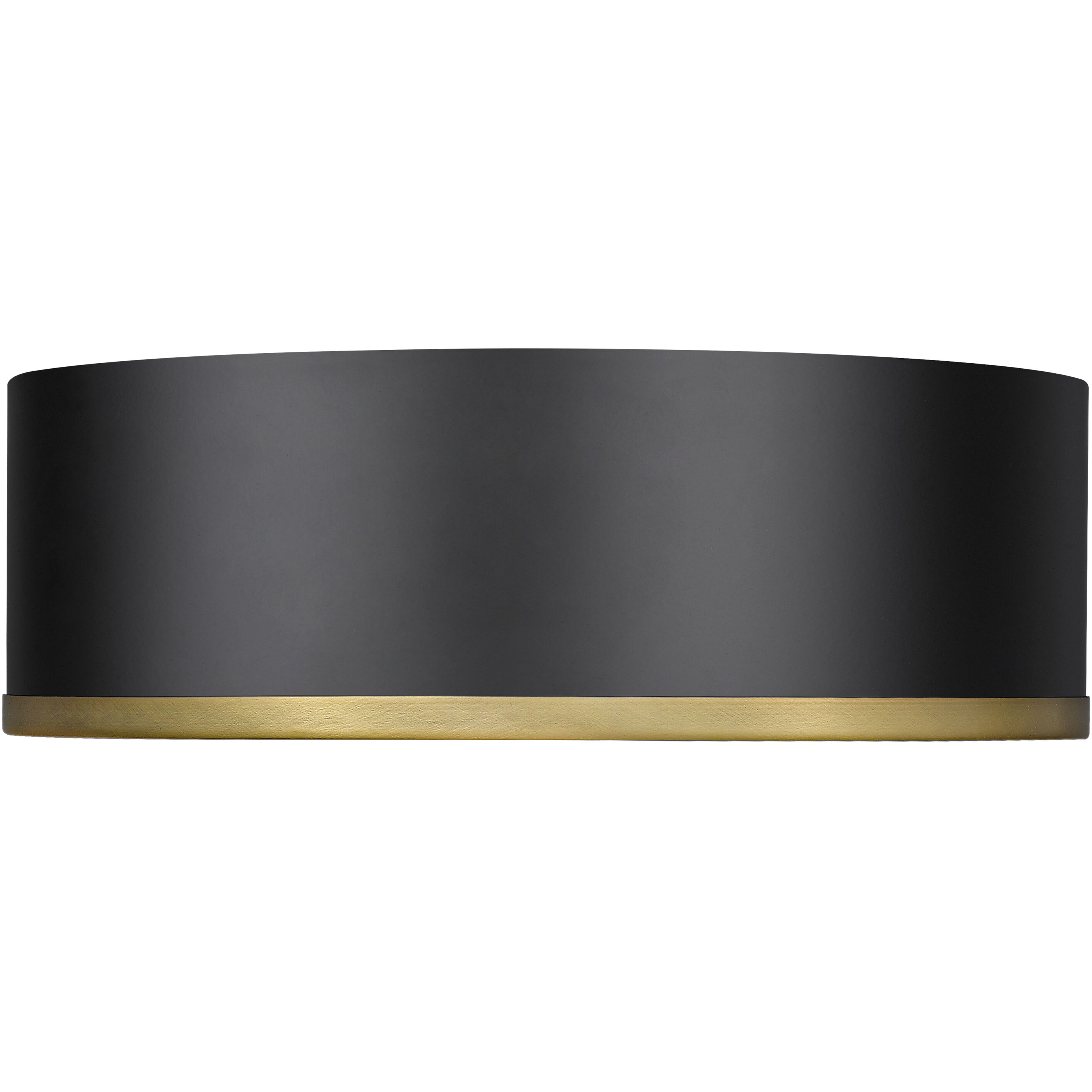Arlo 3 Light 16 inch Matte Black and Rubbed Brass Flush Mount Ceiling Light