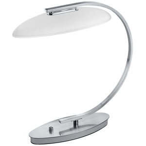 Zeitlos 15 inch 10 watt Satin Nickel Table Lamp Portable Light, Bankamp Vetro