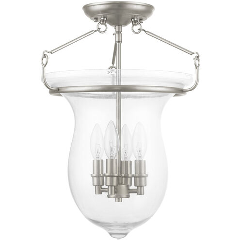 Canterbury 4 Light 14 inch Brushed Nickel Semi-Flush Mount Ceiling Light