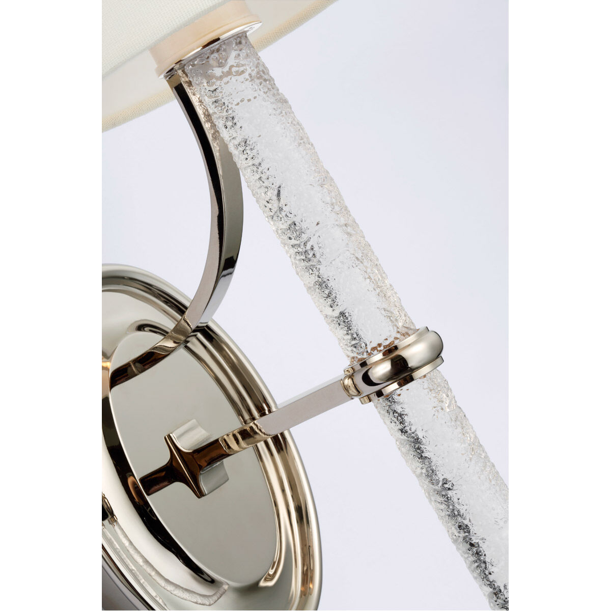 Marie Flanigan Abigail LED 5.25 inch Polished Nickel and Clear Wavy Glass Sconce Wall Light, Large