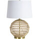Jinani 25 inch 100 watt Natural and Satin Brass Table Lamp Portable Light