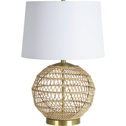 Jinani 25 inch 100 watt Natural and Satin Brass Table Lamp Portable Light
