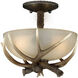 Yoho LED 12 inch Black Walnut Semi-Flush Mount Ceiling Light