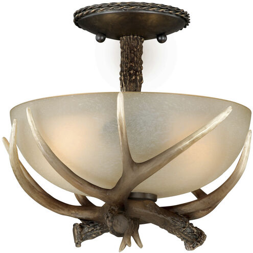 Yoho LED 12 inch Black Walnut Semi-Flush Mount Ceiling Light