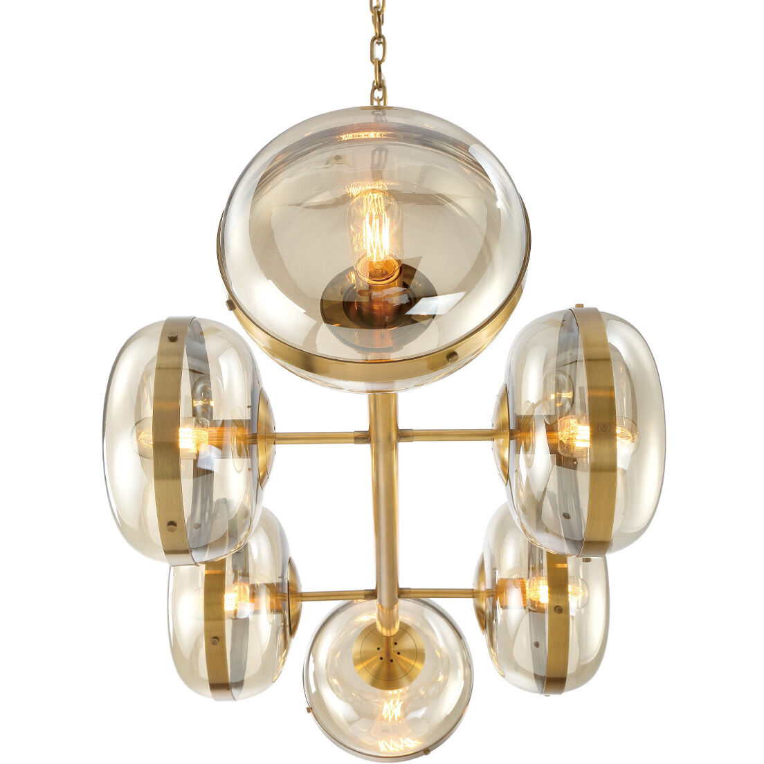 Nottingham 6 Light 21.75 inch Brass Chandelier Ceiling Light