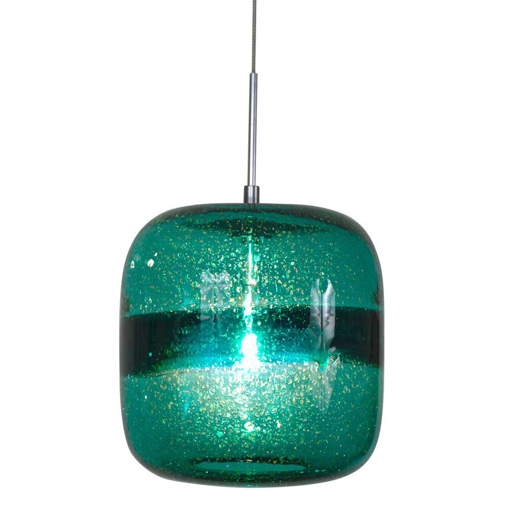 Envisage VI 1 Light 8 inch Satin Nickel Mini Pendant Ceiling Light in Envisage Teal