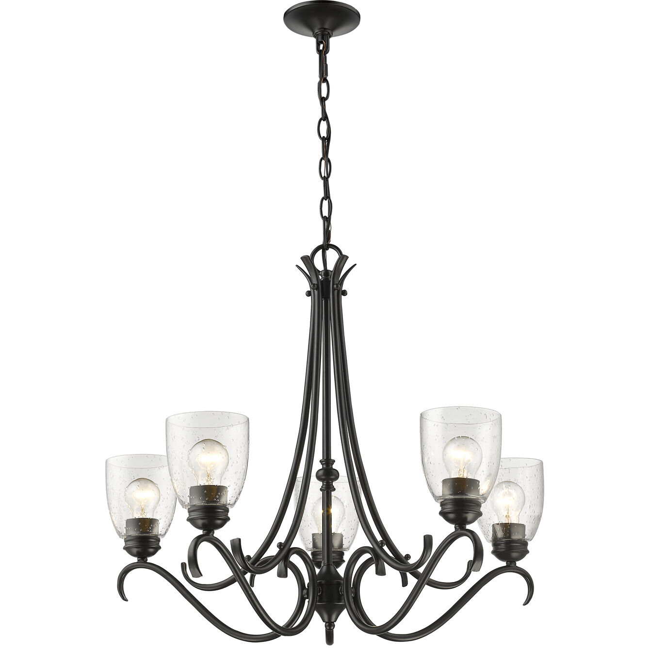 Parrish 27.25 inch 60.00 watt Matte Black Chandelier Ceiling Light