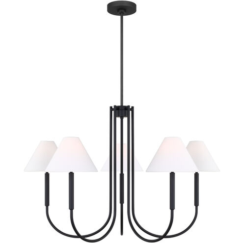 Drew & Jonathan Porteau 5 Light 38 inch Midnight Black Chandelier Ceiling Light