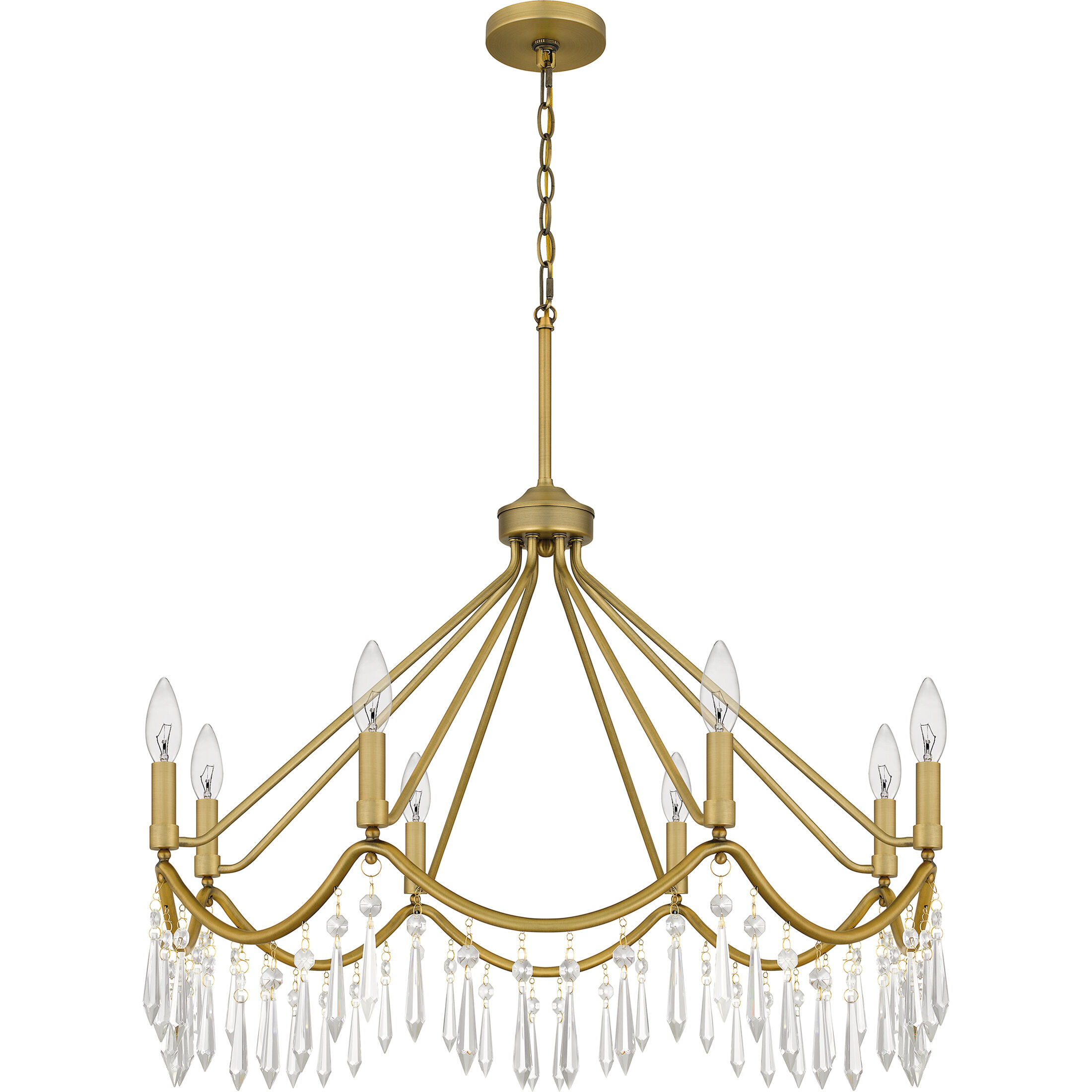 Airedale 8 Light 30 inch Aged Brass Chandelier Ceiling Light