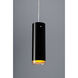 Cyrus 4 inch Matte Chrome Pendant Ceiling Light in Black Outer/Gold Inner Glass