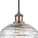Ballston Large Deco Swirl LED 10 inch Antique Copper Mini Pendant Ceiling Light in Black Textured, Ballston