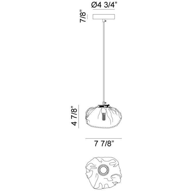 Melo 1 Light 7.88 inch Aged Gold Brass Pendant Ceiling Light