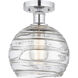 Edison Athens Deco Swirl 1 Light 8 inch Brushed Satin Nickel Semi-Flush Mount Ceiling Light