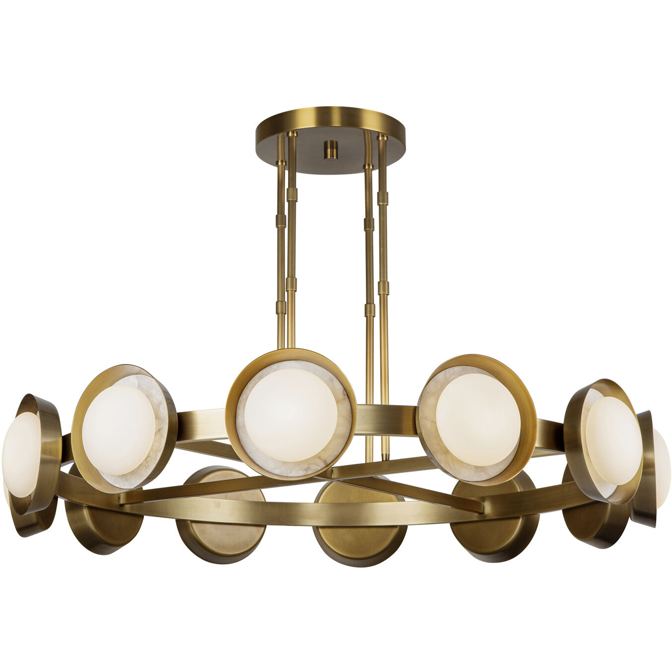 Alonso LED 50.5 inch Vintage Brass Chandelier Ceiling Light