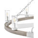 Sawyer 44 inch Matte White with Weathered Wood with Matte White Blades Smart Fandelier