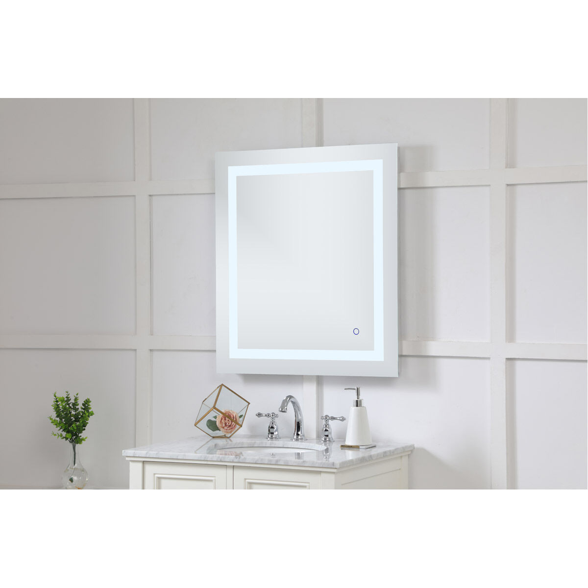 Helios 30 X 27 inch Silver Lighted Wall Mirror