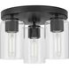 Cofield 3 Light 12 inch Matte Black Flushmount Ceiling Light