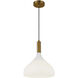 Alora Mood Belleview 1 Light 11.88 inch Aged Gold Pendant Ceiling Light in Opal Glass