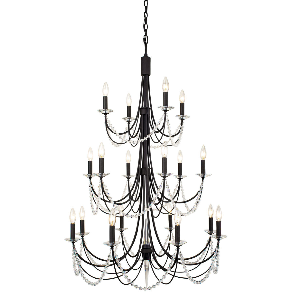 Brentwood 18 Light 32 inch Black Chandelier Ceiling Light
