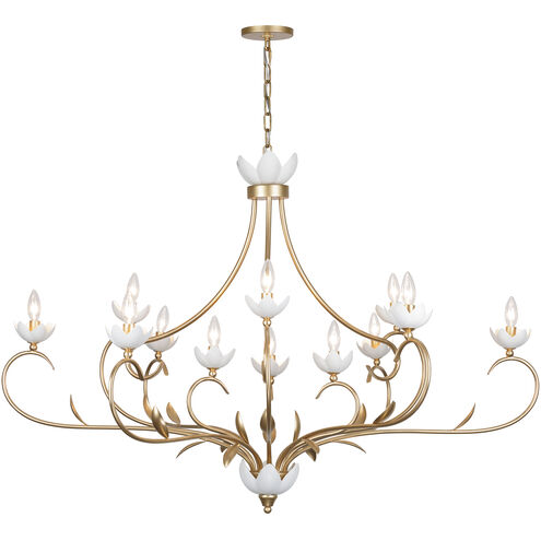 Muse 12 Light 52.5 inch French Gold and White Cashmere Chandelier Ceiling Light