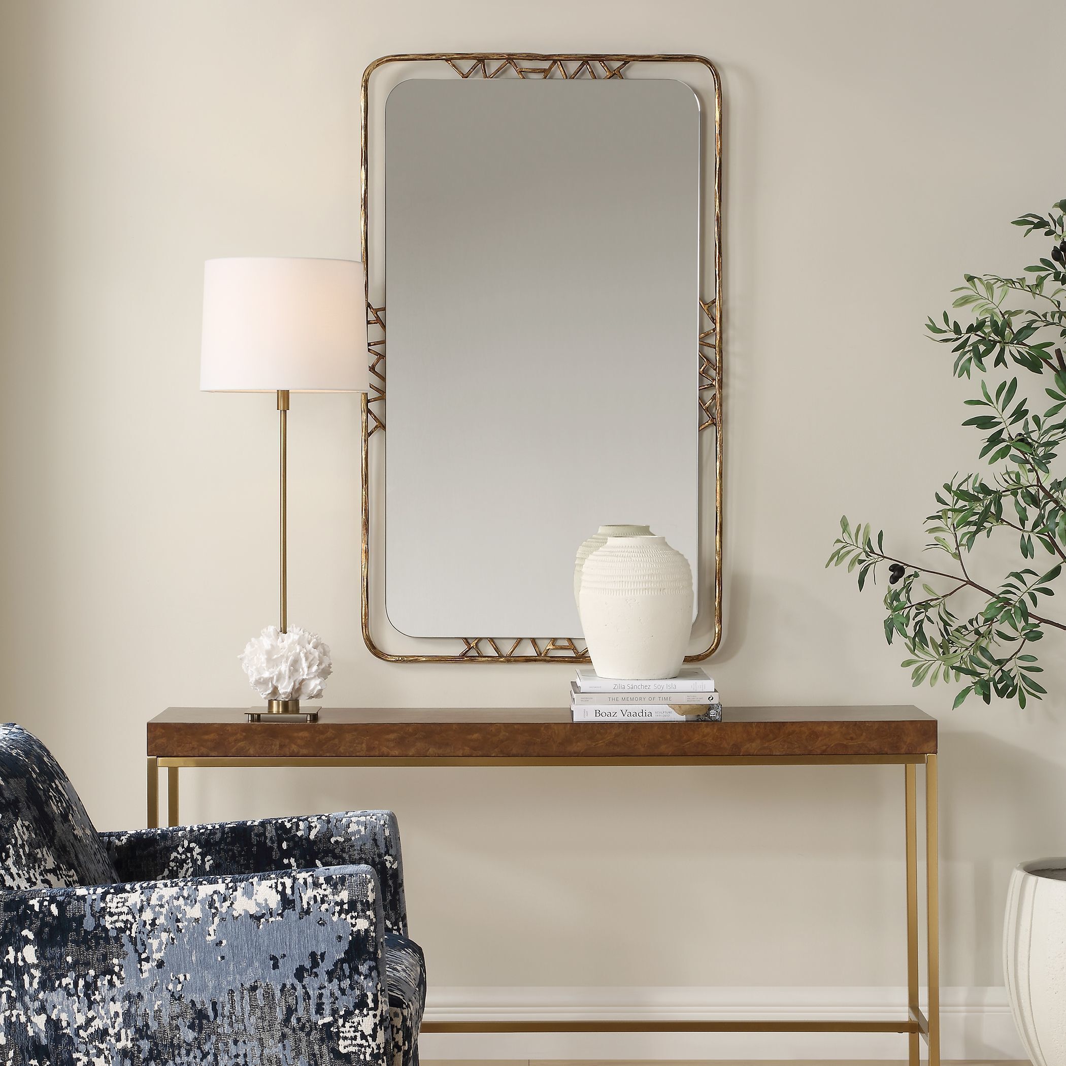Tahoma 50 X 30 inch Antiqued Gold Mirror