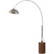 Tambo 92 inch 9 watt Satin Nickel and Dark Walnut Arc Floor Lamp Portable Light