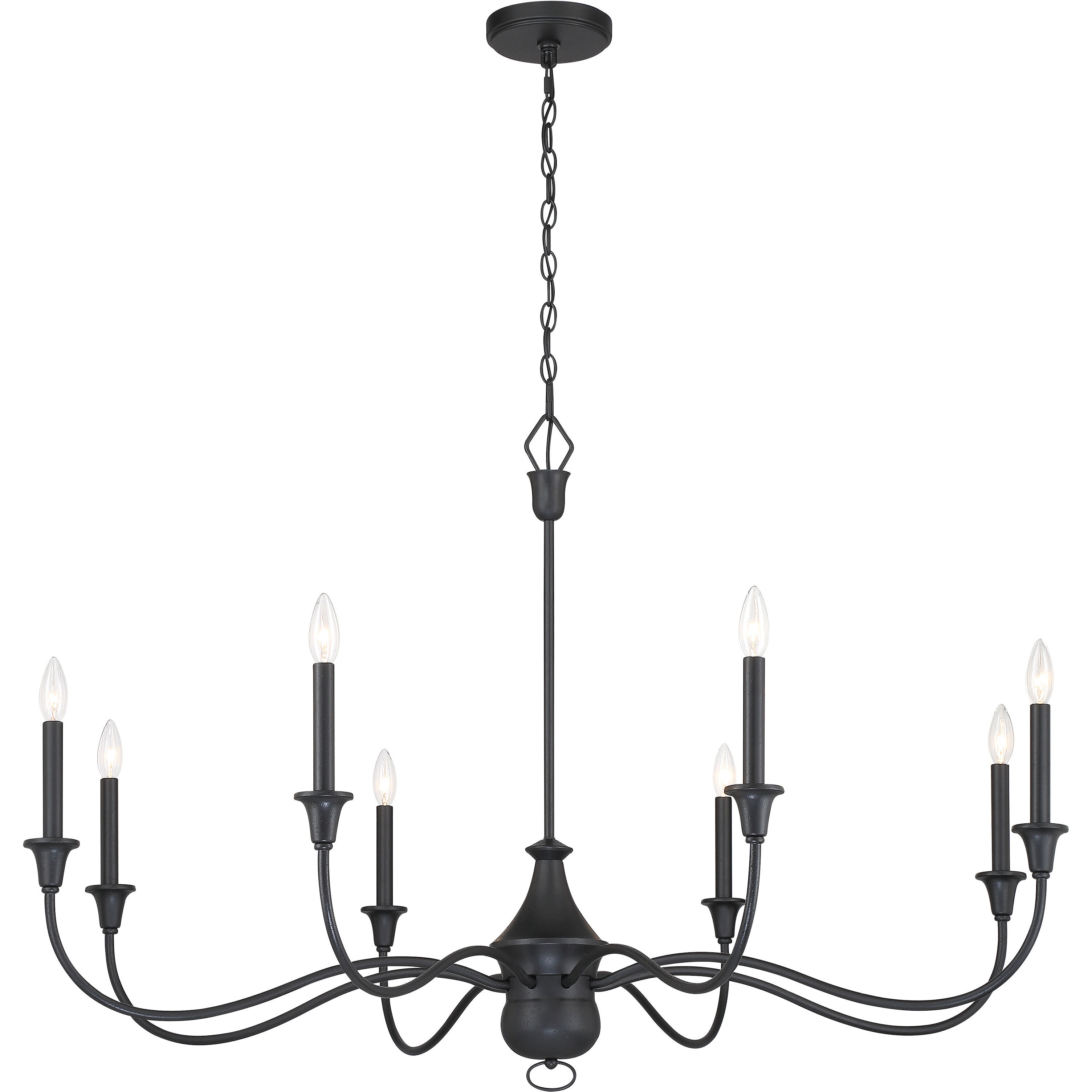 Halifax County 8 Light 48 inch Textured Coal Chandelier Ceiling Light