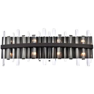 Serena 8 Light 30 inch Black Bath Sconce Wall Light