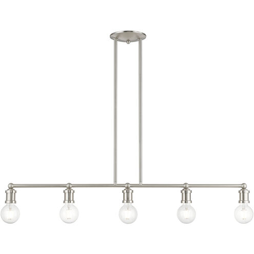 Lansdale 5 Light 40 inch Brushed Nickel Linear Chandelier Ceiling Light, Large