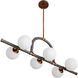 Harrison 6 Light 42 inch Heritage Brass Linear Chandelier Ceiling Light