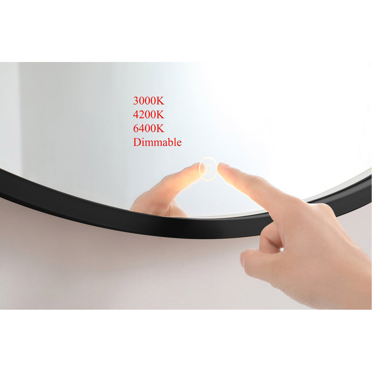 Pier 28 X 28 inch Black LED Mirror