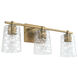 Burke 3 Light 24 inch Aged Brass Vanity Light Wall Light