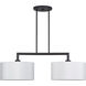 Meridian 2 Light 35 inch Bronze Linear Chandelier Ceiling Light, Large
