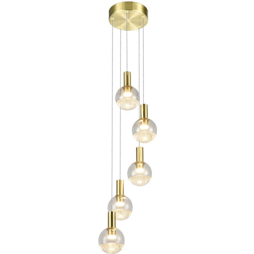 Artisan Collection/SIENNA Series 5 Light 9.5 inch Brass Pendant/Chandelier Ceiling Light