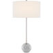 Villette 30.5 inch 150 watt Gray & White Veined Marble/Polished Nickel Table Lamp Portable Light