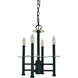 Metropolitan 4 Light 15 inch Matte Black Mini Chandelier Ceiling Light
