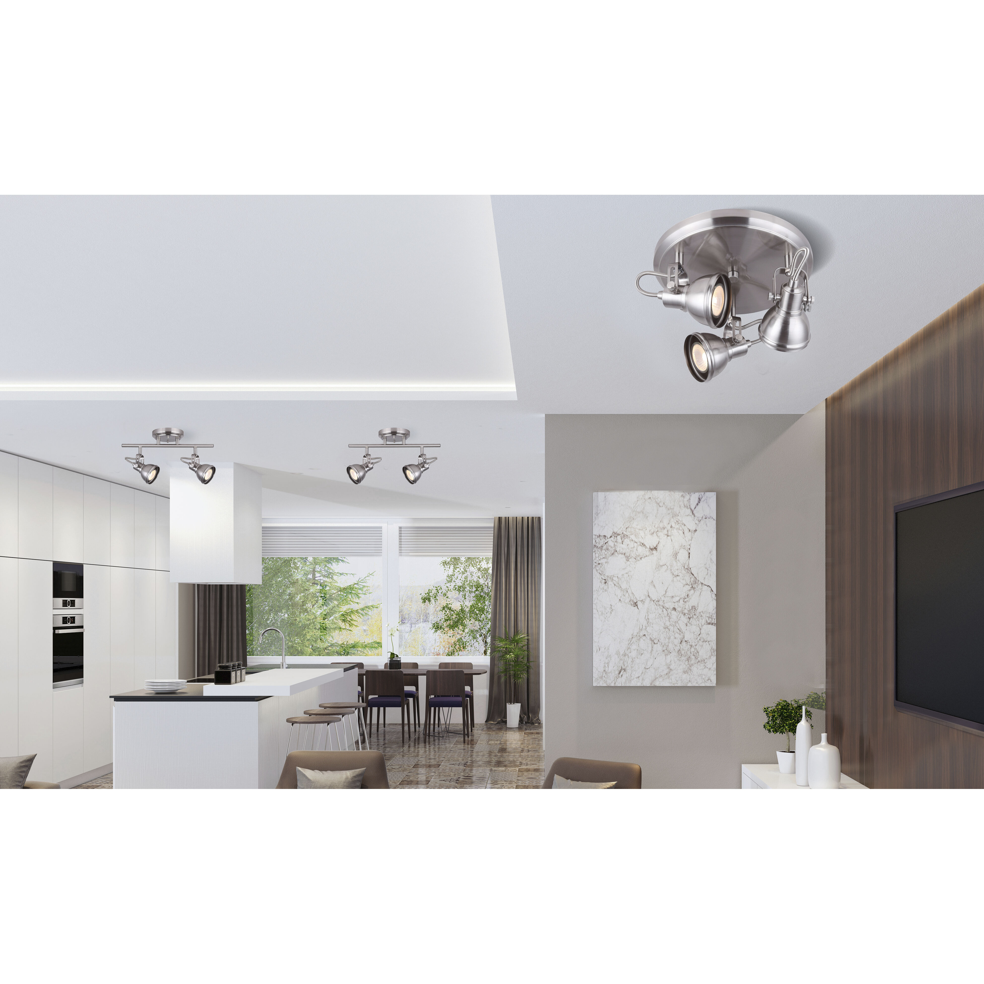 Madison 3 Light Brushed Nickel Track Ceiling Light