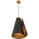 Hillcrest 1 Light 13.5 inch Legacy Brass and Dark Bronze Pendant Ceiling Light