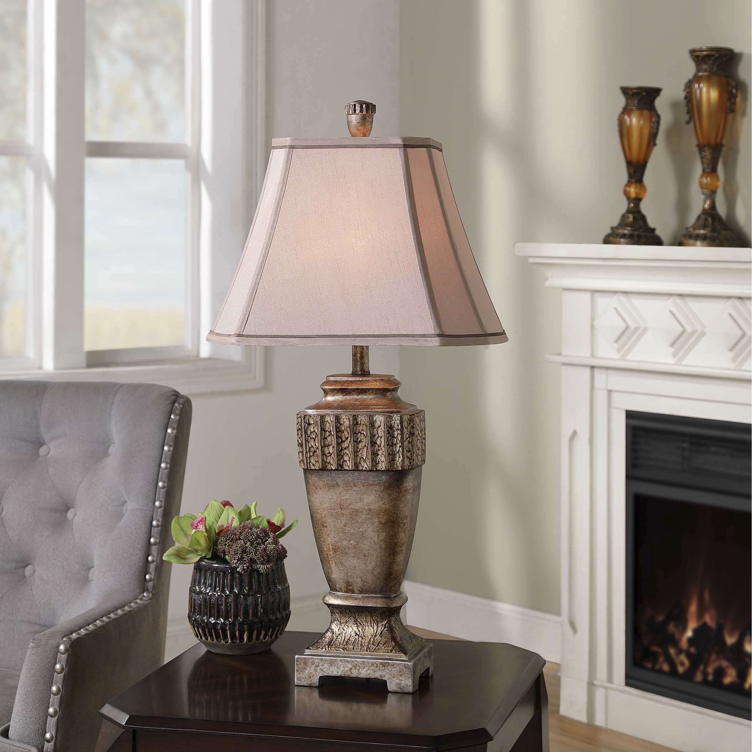 Silver leaf store table lamp