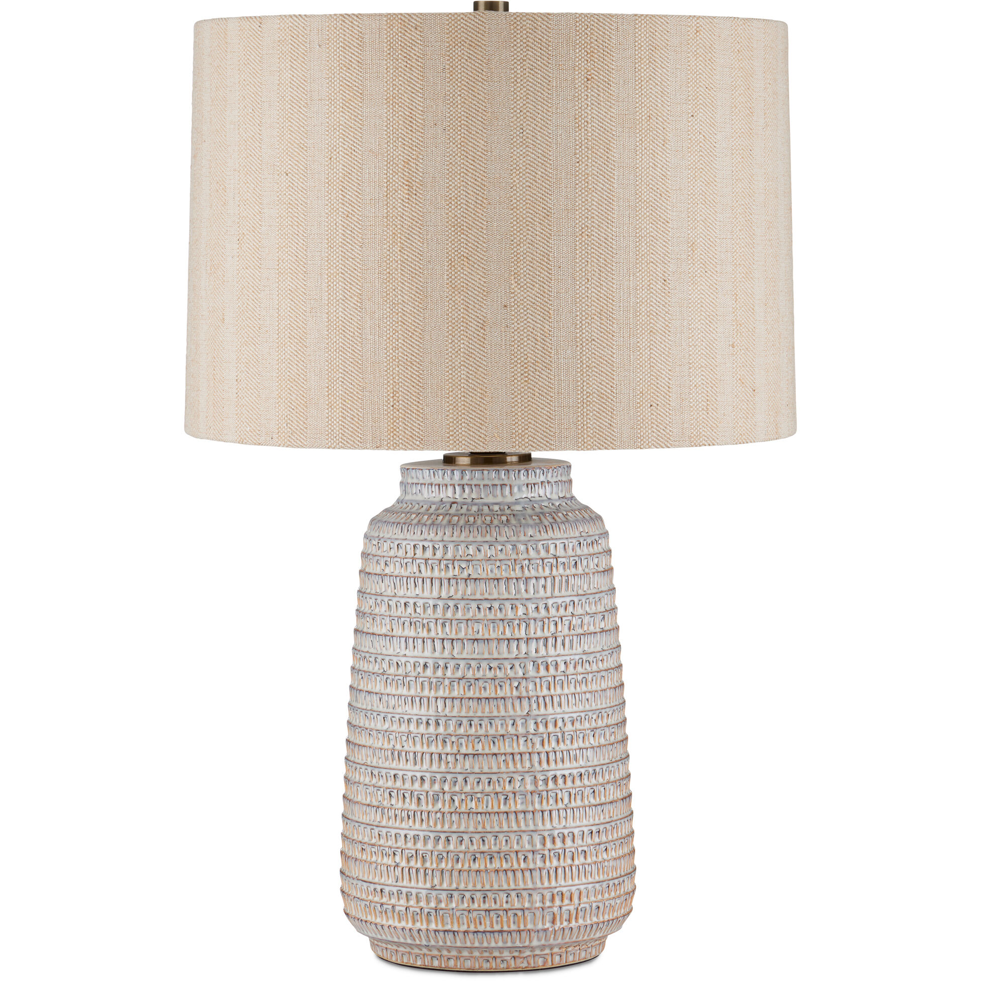 Owen 25.75 inch 150 watt Off-White/Light Brown/Antique Brass Table Lamp Portable Light